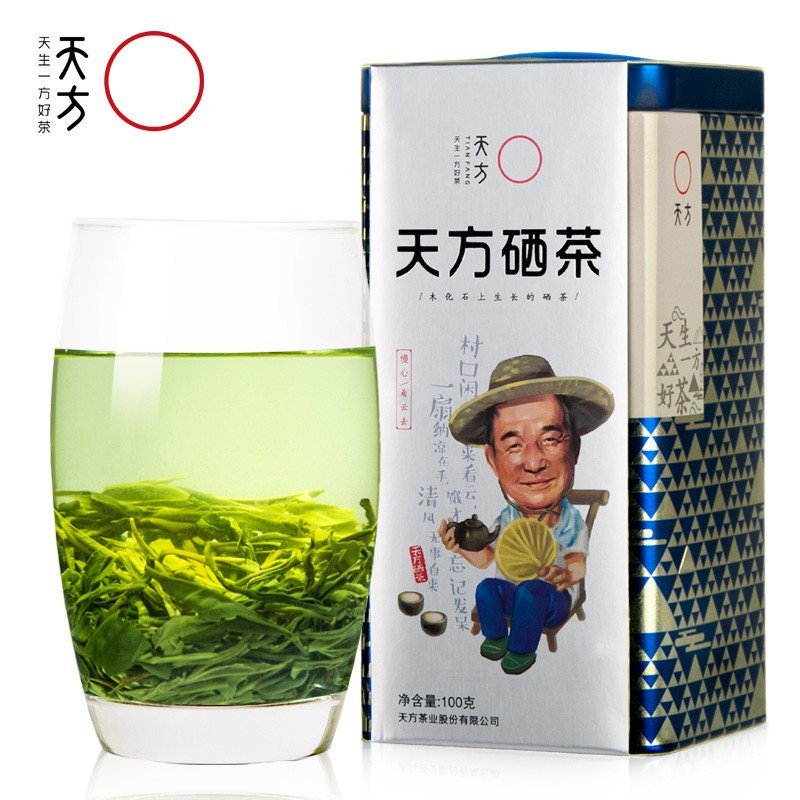 【天然含硒】春茶天方100g特级Ⅲ硒茶绿茶 明前特级高山烘青绿茶 小罐装茶叶 安徽茶叶