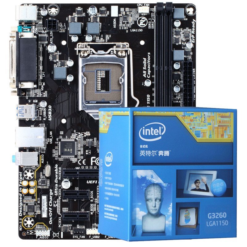 英特尔(Intel)G3260 处理器 +技嘉 H81M-DS2 主