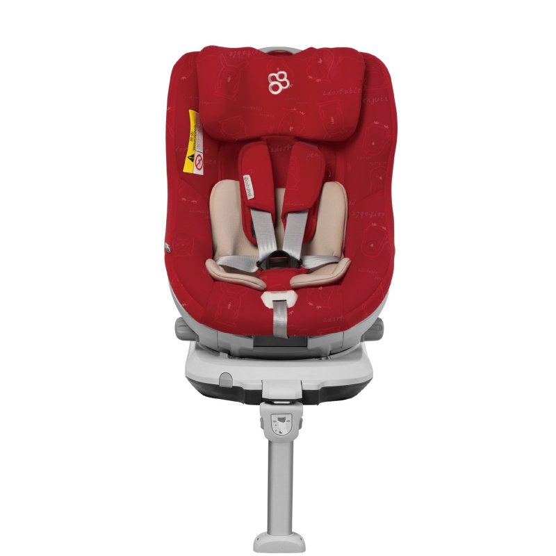 Babyfirst企鹅萌军团汽车儿童安全座椅360°旋转双向装isofix（0-4岁） 企鹅红