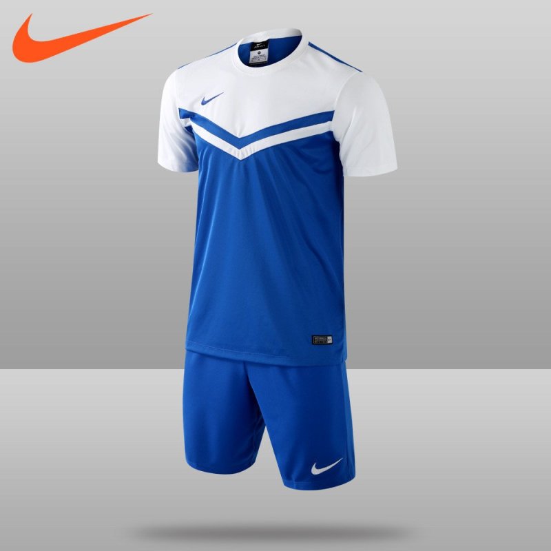 耐克足球服套装男款足球训练服队服比赛服专柜正品NIKE足球衣定制 XXL 彩蓝白