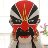 剧戏剧脸谱发光抱枕唱戏毛绒玩具公仔布娃娃靠