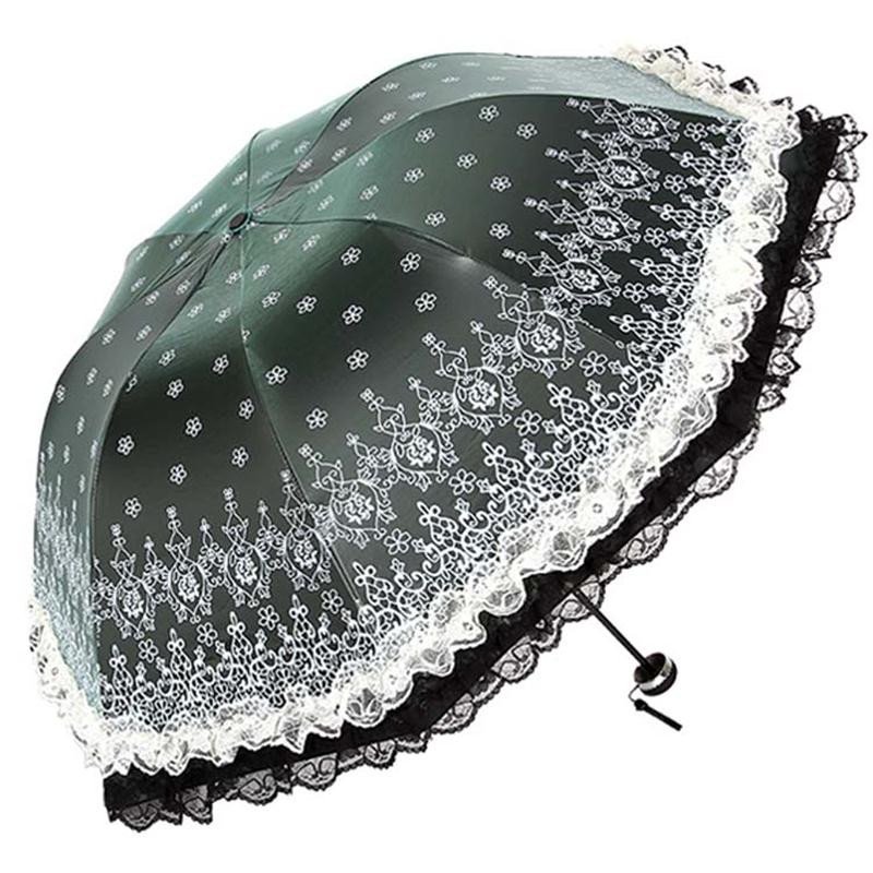 【百盛洋系列】百盛洋伞 黑胶折叠蕾丝拱形公