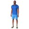 轻薄健身套装男夏季速干健身服男士弹力跑步短袖运动短裤训练衣 3XL 白/宝蓝色