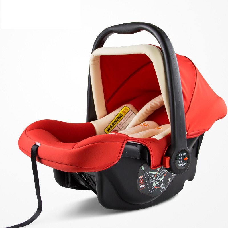 鸿贝 提篮式儿童安全座椅 婴儿车载安全座椅 0-13个月 便携宝宝摇篮 居家车载两用 ED 中国红