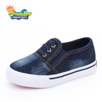 海绵宝宝童鞋 春秋款套脚帆布鞋男女童牛仔风