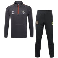 欧冠长袖圆领印号球服套装15-16巴萨宝蓝足球