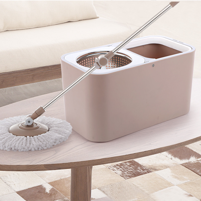 【拓朴系列】拓朴拖把桶旋转好神拖 正品拓扑旋转拖把桶家用免手洗甩干墩布桶 咖啡色图片,高清实拍图-苏宁易购