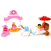 儿童益智玩具积木拼装白马王子塑料城堡女孩白