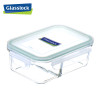 GlassLock韩国原装进口分隔玻璃饭盒可微波炉加热耐热钢化玻璃分格保鲜盒便当盒大容量密封带盖碗上班族带饭670ml 透明(670ml)