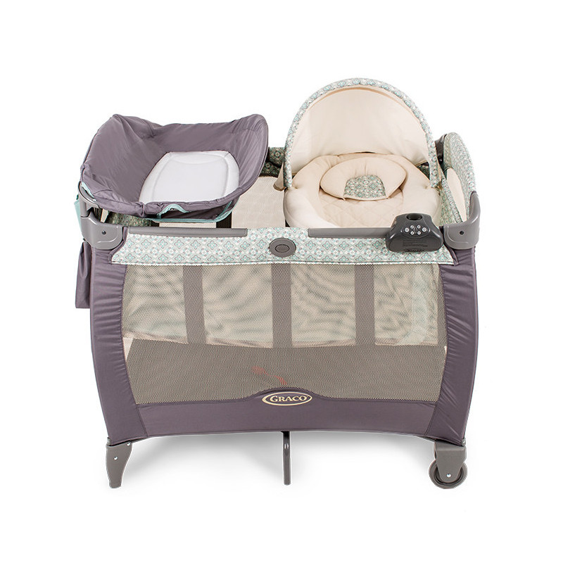 Graco葛莱 卡尔恩可折叠婴儿床便携多功能宝宝游戏床尿布更换台午睡蓝 卡尔恩系列童床 蓝色