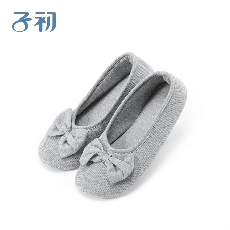 子初月子鞋 孕妇装月子鞋冬季包跟产后防滑软底孕妇鞋 灰色 L/39-40码