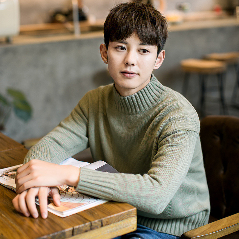 【UYUK系列】毛衣男高领大码针织衫男秋冬加