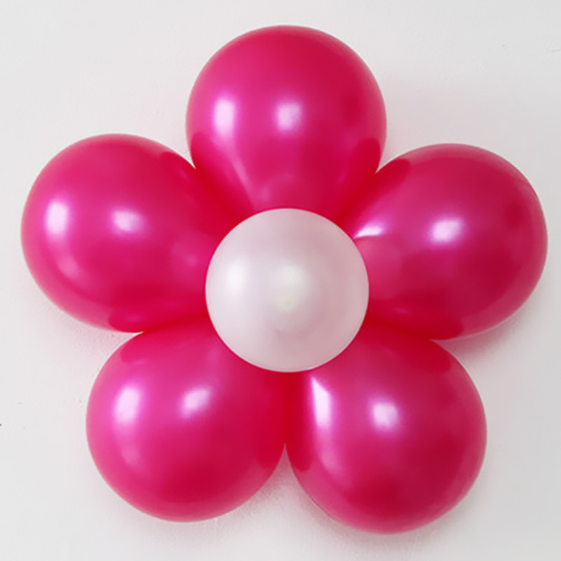 【吟秀(YinXiu)系列】吟秀 婚房布置装饰 气球花 婚庆用品 生日结婚气球 造型套餐梅花扣气球 5个玫红色+1白色+梅花扣图片,高清实拍图-苏宁易购