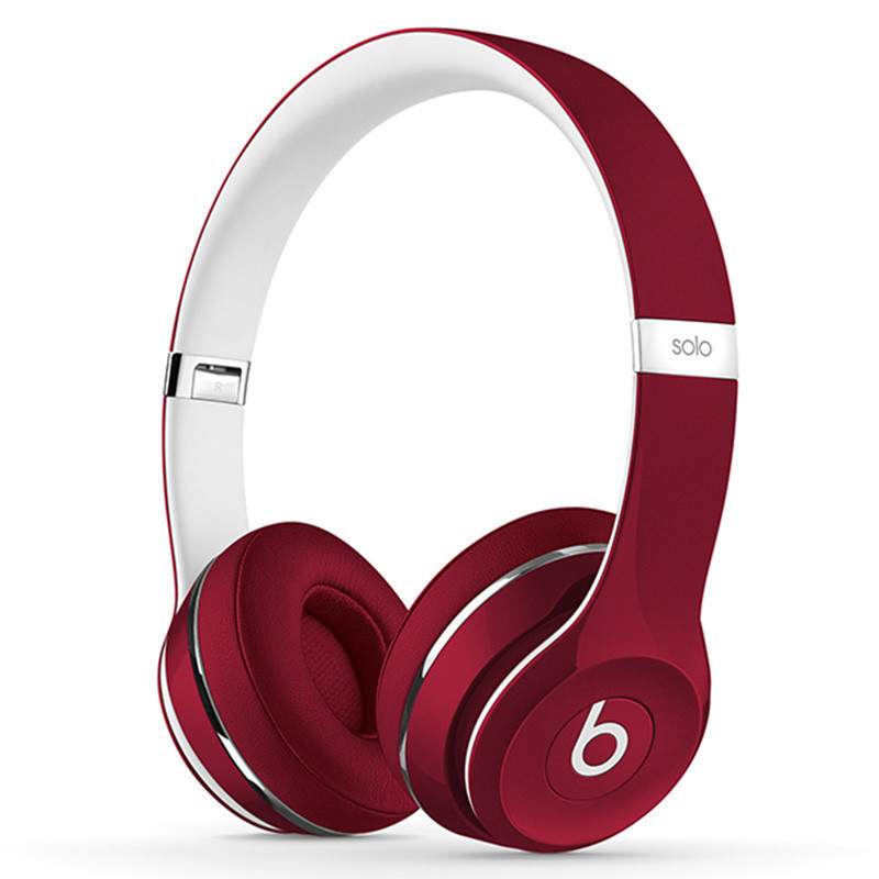 Beats Solo2 Luxe Edition独奏 头戴式耳机 - 豪华版 带麦有线耳机（红色）
