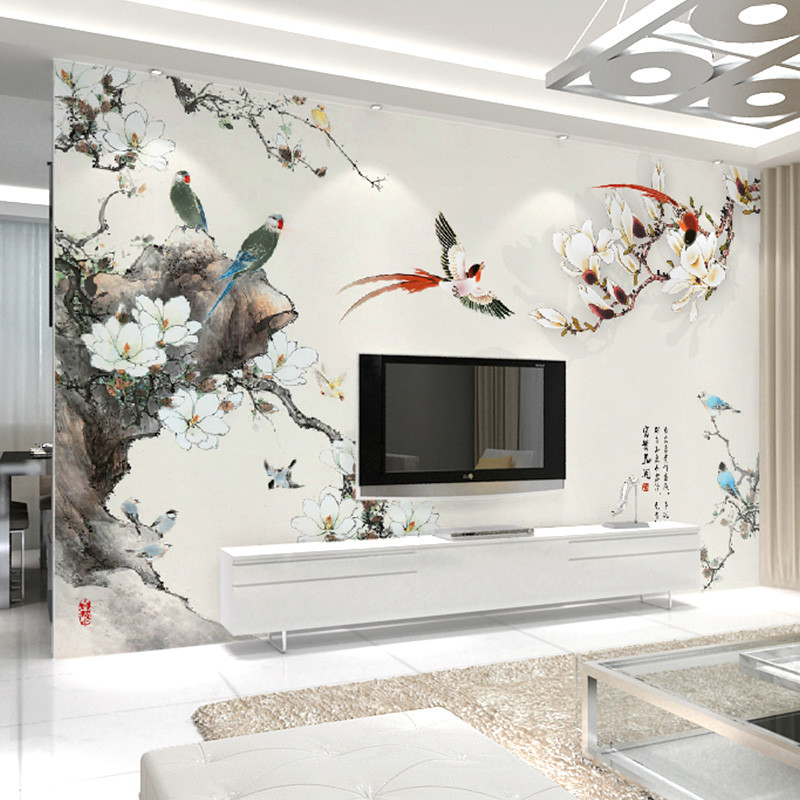 卡茵 新中式电视背景墙壁纸 客厅影视墙大型壁