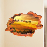 立体风景3d画沙漠村庄客厅卧室墙面装饰墙壁