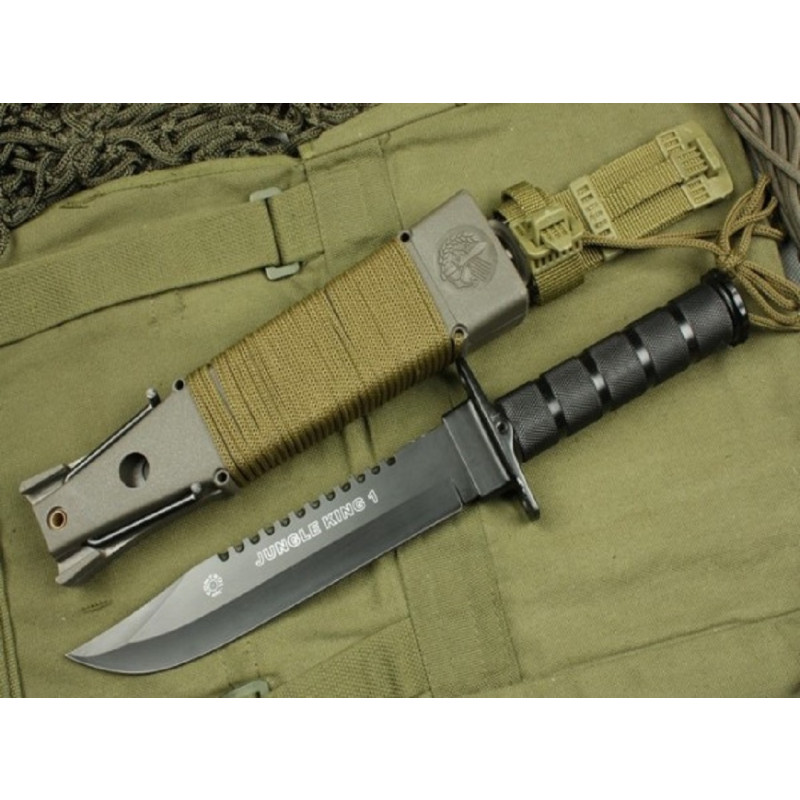 【迪百龙系列】西班牙AITOR丛林王 军刀 军用刀 野营直刀 瑞士军刀 户外求生探险刀 水果刀防身随身刀 黑色图片,高清实拍图-苏宁易购