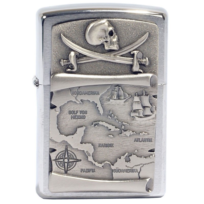 芝宝Zippo打火机 欧版海盗航海图 1.300.088 镀