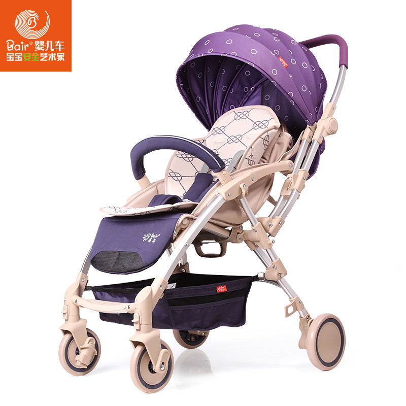 Bair蓓尔 婴儿推车双向可登机 超轻便携折叠婴儿车可坐可躺宝宝车 D298 紫圈圈