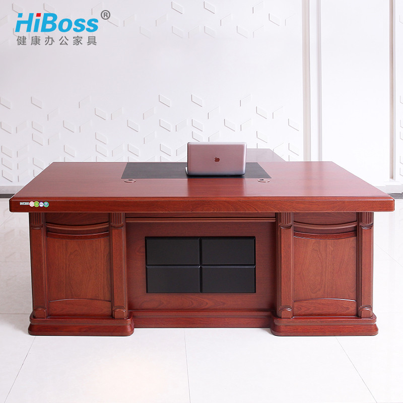 HiBoss 办公家具实木贴皮老板桌油漆大班台办公桌 老板台2000*1000*760（单位:张）