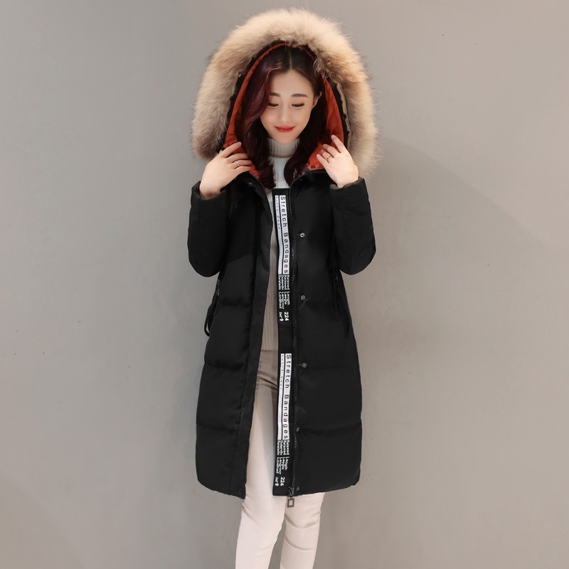 A2016冬季新款女士过膝长款棉大衣女韩版连帽