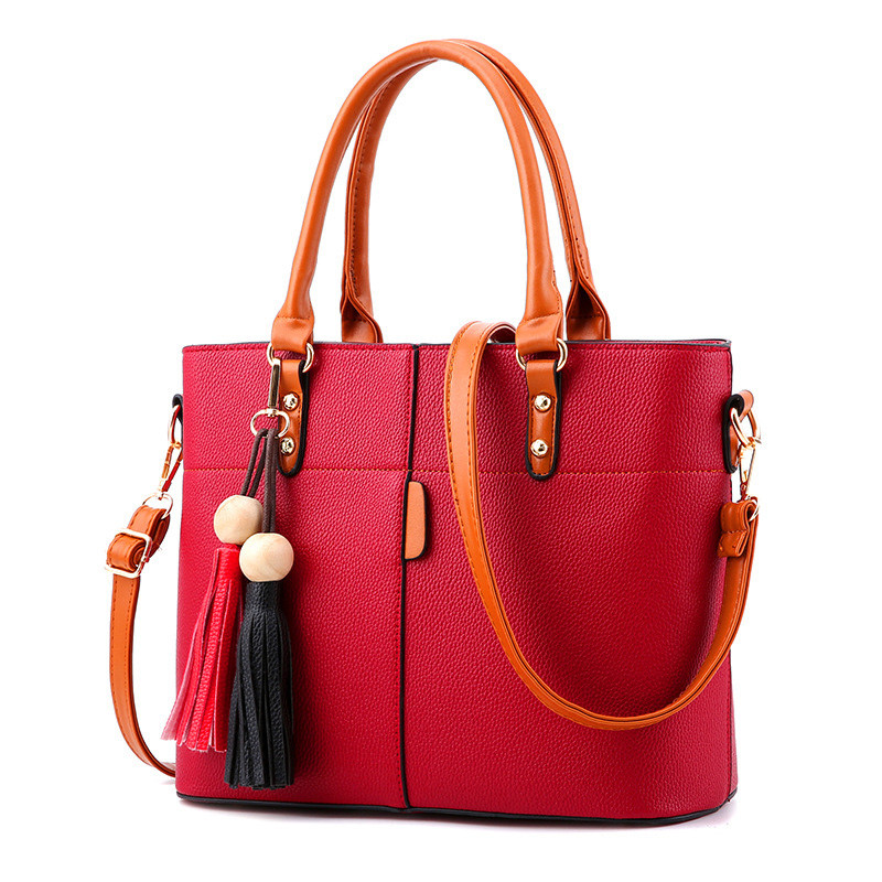 女包2016新款包包女韩版定型甜美时尚女包斜挎单肩手提包一件代发2 酒红色