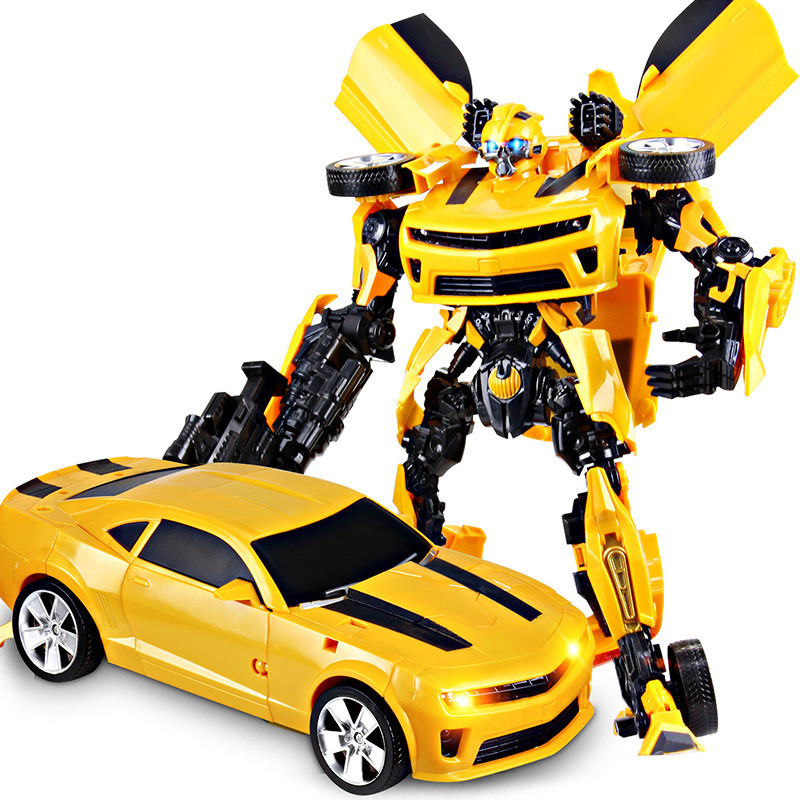 北国e家 变形黄蜂警车玩具手动变形汽车机器人儿童玩具变形 电商版