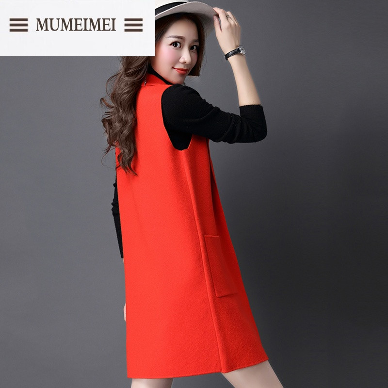 MUM时尚马甲女中长款2016秋冬新款韩版百搭