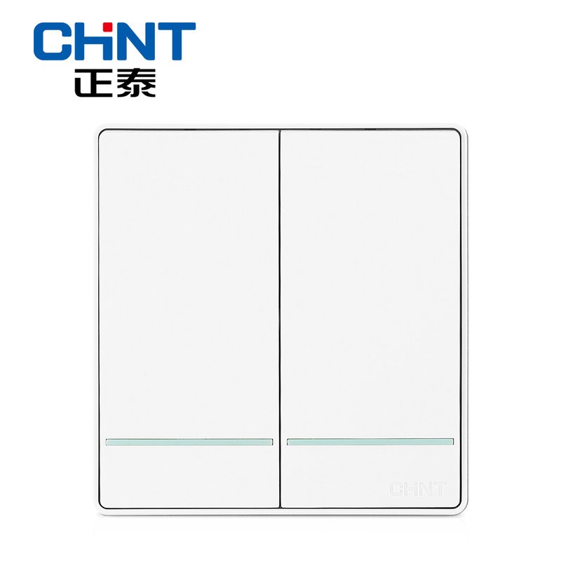 正泰(CHNT)电工 86型墙壁开关插座大面板 NEW2D象牙白PVC材质开关插座面板 二开单控 2D象牙白