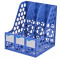 广博(GuangBo)WJK9236三联文件栏1个装文件框资料框桌面文件栏文件架 资料架文件筐文件座书架书框办公收纳用品 9236-L蓝色