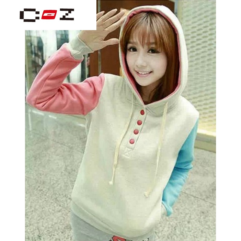 CZ潮流品牌春季韩版套头卫衣单件女初中学生