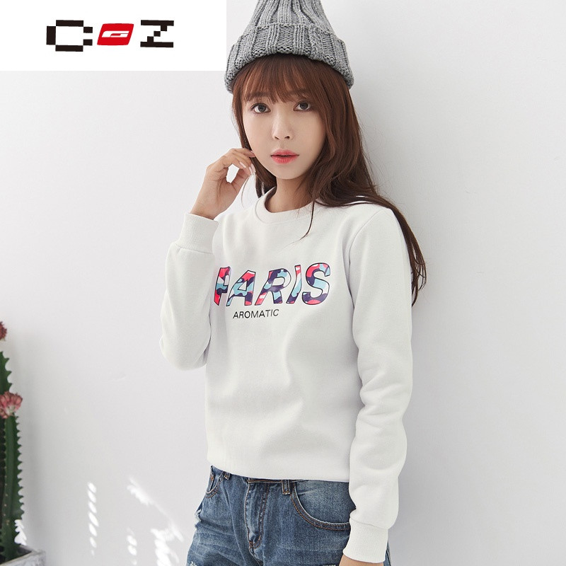 CZ潮流品牌加绒加厚卫衣女生韩版潮学生宽松