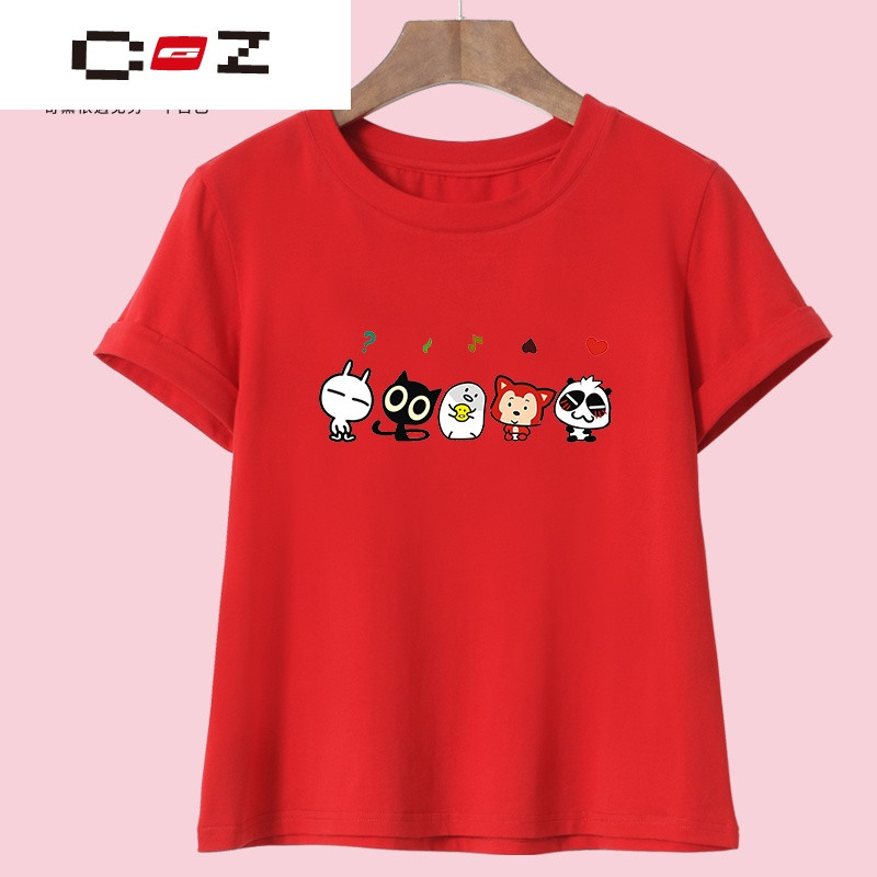 CZ潮流品牌T恤女夏短袖上衣韩版学生简约卡通