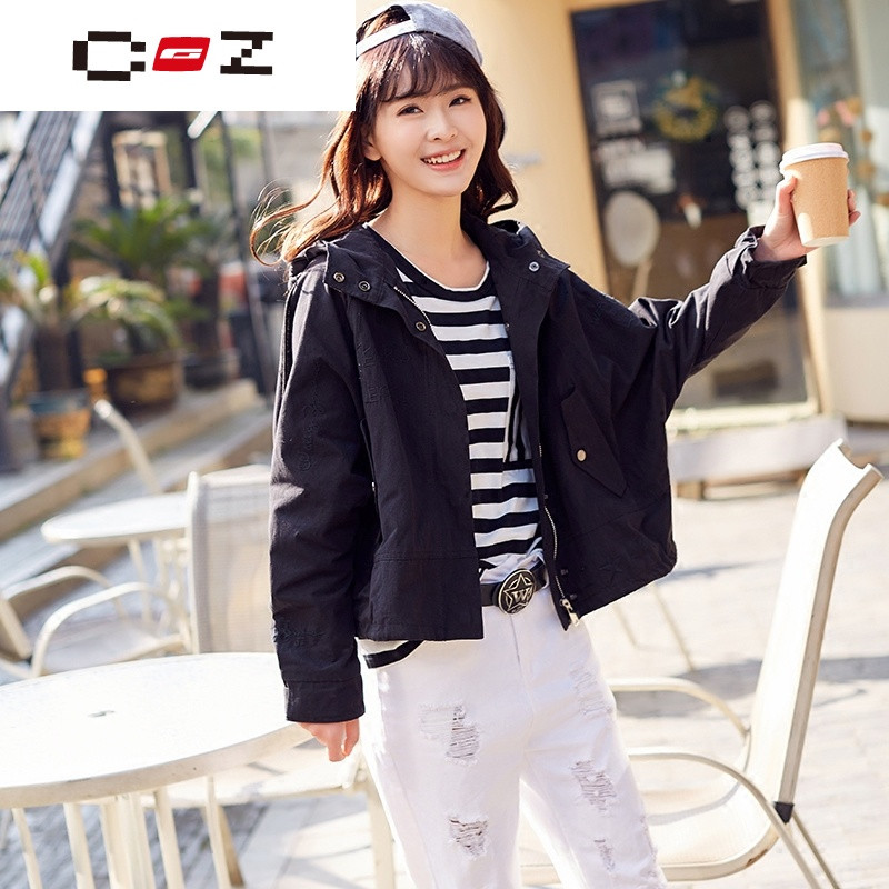 CZ潮流品牌2017春装新款短外套女长袖韩版宽