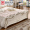 曲尚（Qushang）床 欧式真皮床 双人床1.8米 1.5米公主床家具 法式床婚床 1.5*2雕花床+天然山棕床垫+2柜