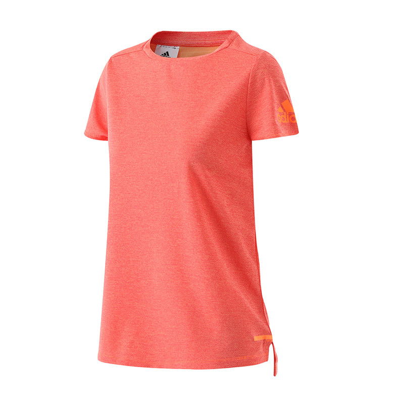 adidas阿迪达斯女装短袖T恤2017新款运动服BP6713 L 红色