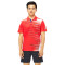 川崎(kawasaki)专业羽毛球服运动T恤男女情侣短袖1 男-翻领T恤T1011红色 L
