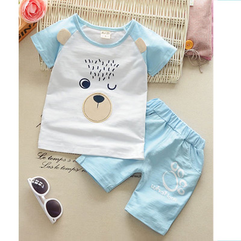 儿童短袖套装男夏1-3岁宝宝夏装2017两件套韩