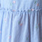 孕妇连衣裙夏季系带领甜美绣花喇叭袖裙子时尚款孕妇装春夏装上衣 L 蓝色