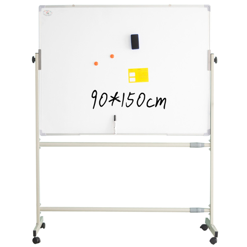 齐富(QIFU)AS90150 双面磁性移动白板90*150cm支架式白板 办公教学写字看板 可升降 升级面板 双面白板