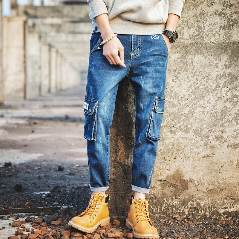 牛仔裤子春季大码男装适合白领上班族高个子大