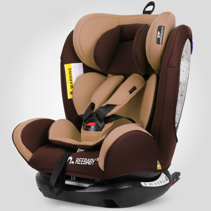 瑞贝乐（REEBABY）汽车儿童安全座椅ISOFIX接口 906/906F（0-12岁）阻燃针织透气面料 优雅咖ISOFIX款