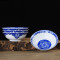 LICHEN景德镇青花玲珑陶瓷碗 饭碗 吉祥如意浅碗 6个装 高温釉下彩餐具微波炉适用