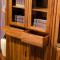 龙森家具 实木家具乌金木书柜 实木书柜带玻璃门书柜书架组合 三门书柜
