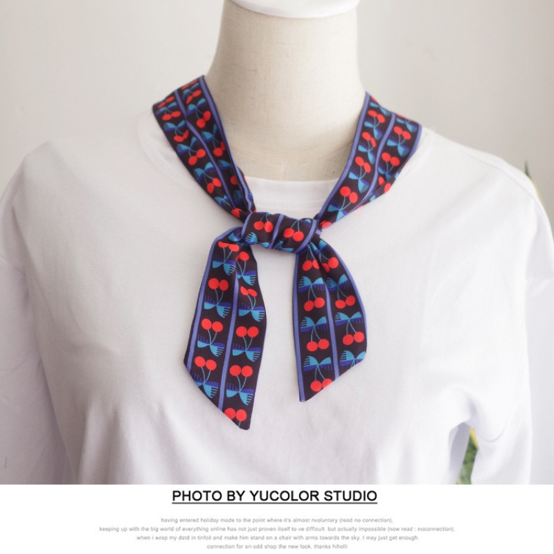 624款YU自制小领巾领带丝巾女韩国细窄装饰包