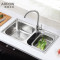 箭牌（ARROW）304不锈钢厨房水槽 单槽洗菜盆厨房洗手盆 带龙头洗菜盆水槽AE552151系列 左群（含龙头套餐）
