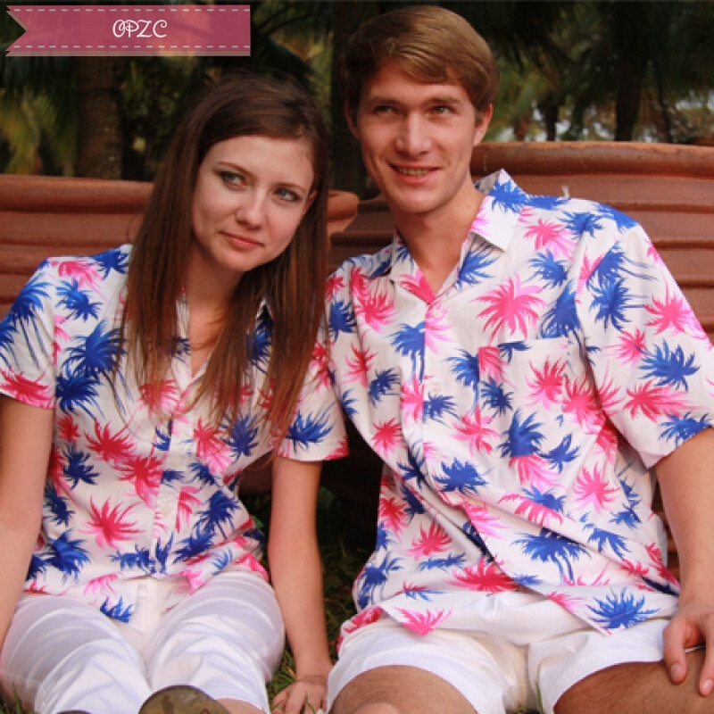 OPZC夏款海南岛服三亚海边度假旅游衬衫男士