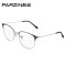 帕森金属大框时尚眼镜架男女复古文艺眼镜框 可配近视 新品56027M 黑色