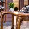 龙森家具 实木茶桌椅组合现代中式茶艺桌 乌金木家具实木功夫茶桌 茶桌+两圆凳