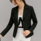 秋季新款韩版女装长袖西装单排扣修身显瘦短西装外套百搭潮流 宝蓝色 XL